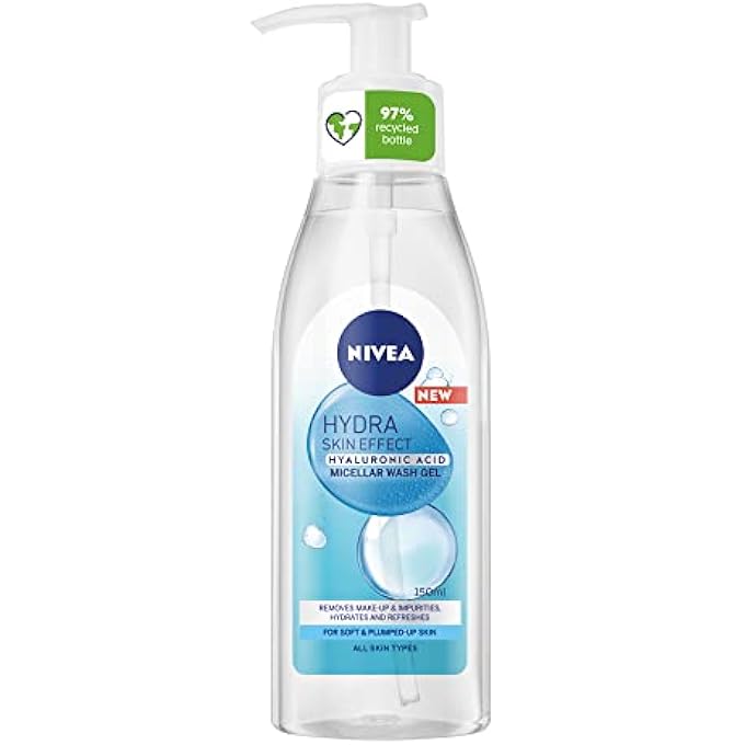 Nivea HYDRA SKIN EFFECT MICELLAR WASH GEL (150ML), CLEANSING GEL FACE WASH FOR THE REMOVAL OF DAILY IMPURITIES, MADE WITH PURE HYALURONIC ACID AND MICELLAR TECHNOLOGY - Image 1